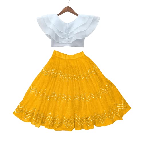 Image of E-SQARE Kids Girls Georgette Silk Digital Printed Ethnic wear Lehenga Set