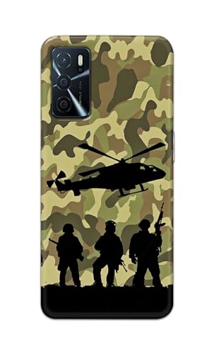 Image of Printed Hard Back Cover Case for Oppo A16 | Oppo A16s Back Cover (Army) -1111