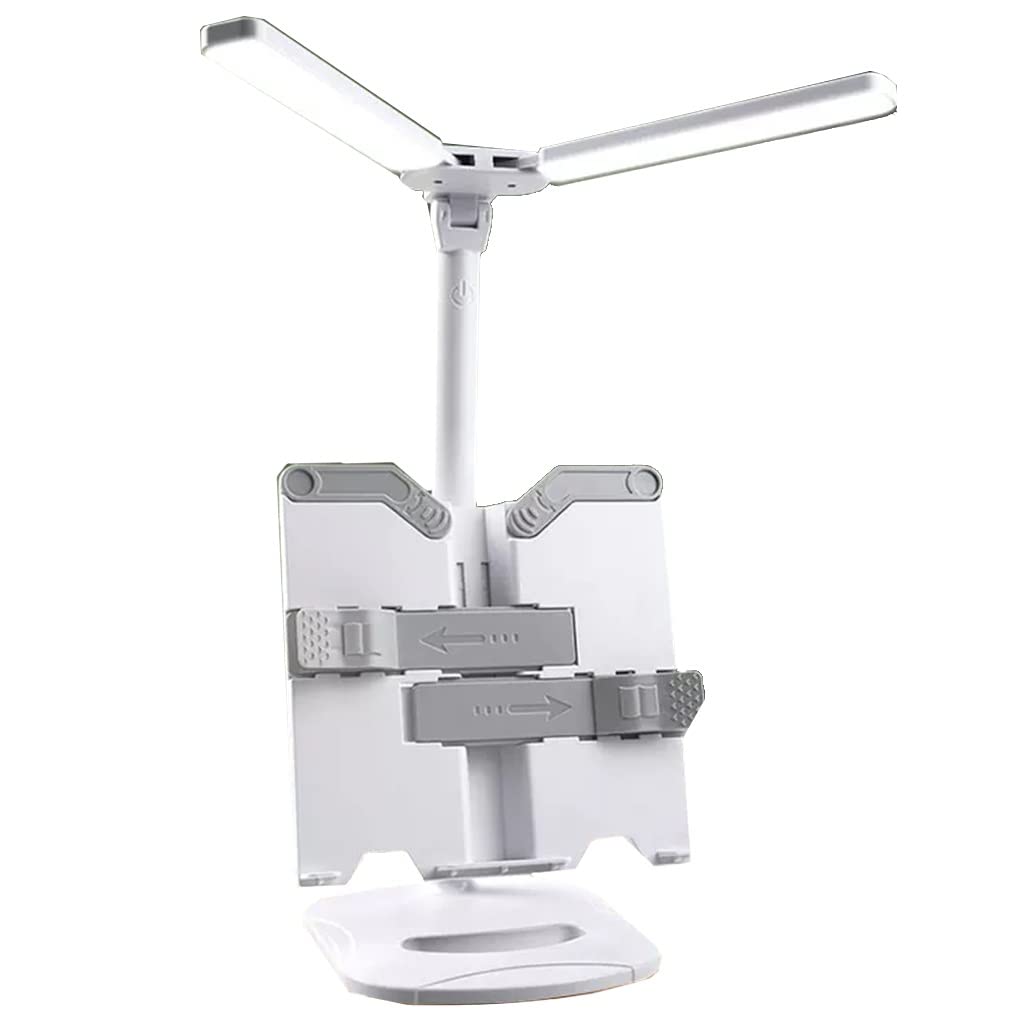 Soporte para libros ajustable, soporte para libros para leer manos libres, soporte portátil para libros de texto con clips de página, soporte para libros de cocina para documentos, libros de músi