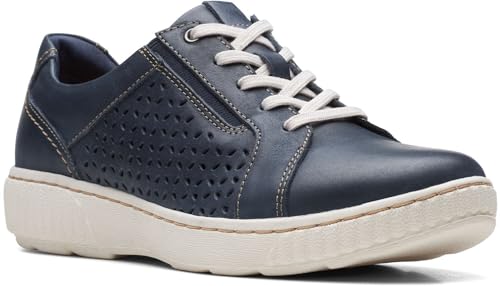 Clarks Collection Women's Caroline Ella Sneaker, Navy Leather, 5 Medium US - image 3