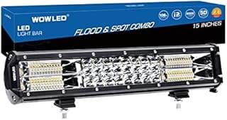 WOWLED Roof LED Light Bars, 15 Inch 108W 5D LED Work Light Bar Triple Row Offroad Driving Light Bar Lamp Car Camping Light SUV 4x4