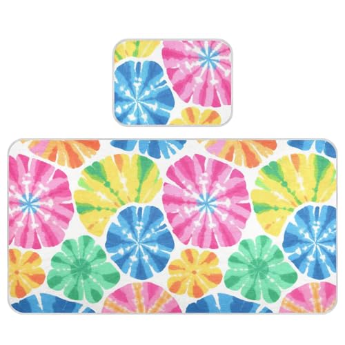 Bunte kühlende Babybett-Matratze, 71,1 x 132,1 cm, saugfähige Polsterung für Babys und Kleinkinder