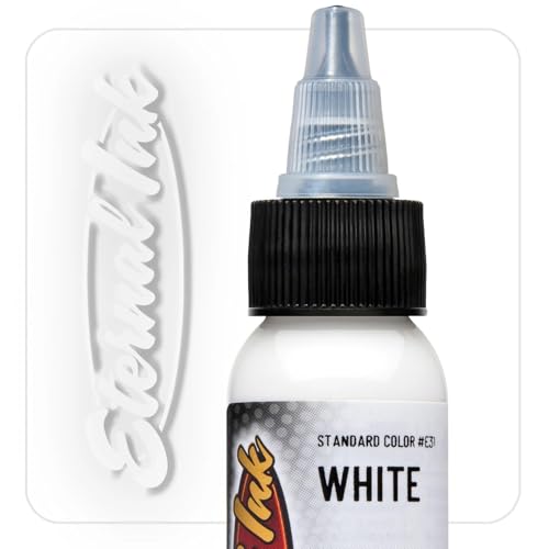 Eternal Ink White 1 oz Tattoo Ink - High Opacity Smooth Consistency - Ideal for Highlights Tinting and Bright White Areas - Vegan and Sterile Tattoo Ink for Professional Artists and Beginners