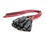 HDView 10PCS Female Power Plug Pigtail Cable, CCTV Security Camera DC Wire Power Pigtails Adapter Plug Lead Cord Coax Cables