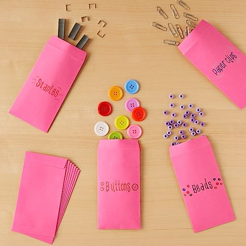 100 Pack Money Envelopes For Cash, Payroll, Money Saving, Coins, Currency, 100Gsm, Pink (4 X 7 In) #TOP2