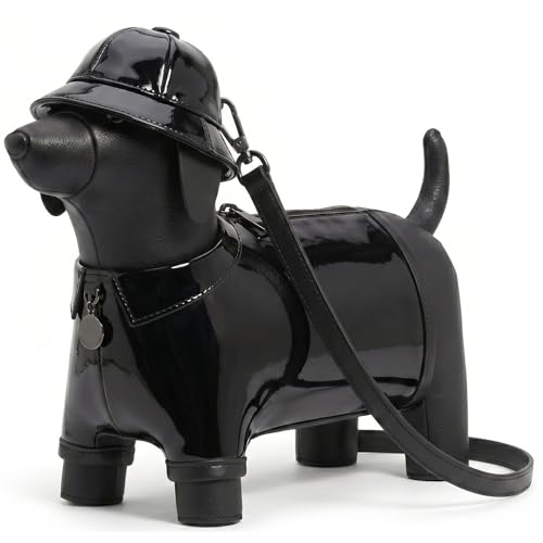 Image of Women PU Leather Unique Novelty Dog Shaped Crossbody Shoulder Bag Handbag Purse