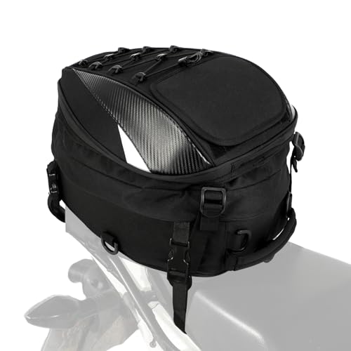 AnXin Sac de Selle de Moto, Imperméable Moto Arrière Sac À Dos Double Utilisation Sac pour Casque de Camping En Plein Air Sacs Bagages Voyage pour la...