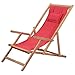 vidaXL Holz Liegestuhl Rot Sonnenliege Strandliege Gartenliege Liege Garten