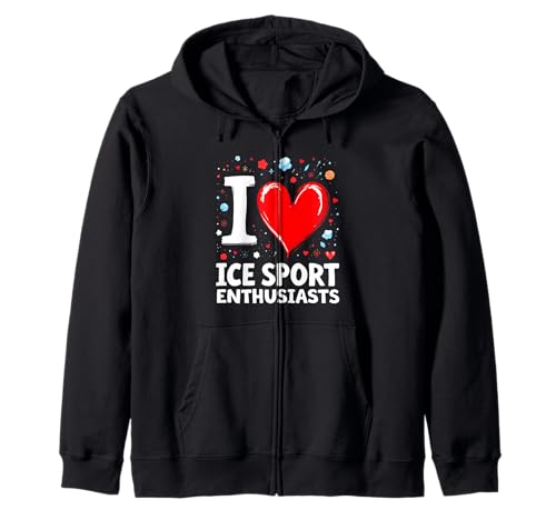 Ich Liebe Eissport-Enthusiasten Kapuzenjacke