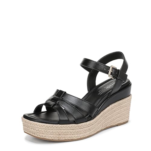 LifeStride Women's Havana Espadrille Wedge Sandal Black 10 W