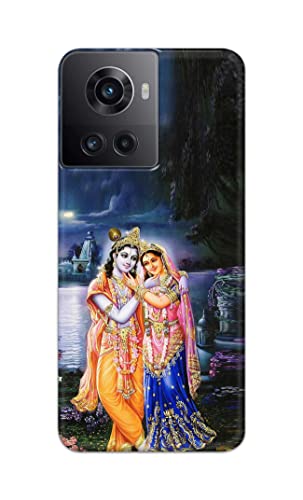 Image of Printed Hard Back Cover Case for OnePlus 10R 5G 80W | 150W Back Cover (Radha Krishna) -1803