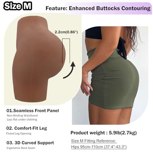 Women's Silicone Buttocks Shapewear with Hip Enhancer - Silicone Hips and Buttocks, Warm Brown (M/L/XL)4