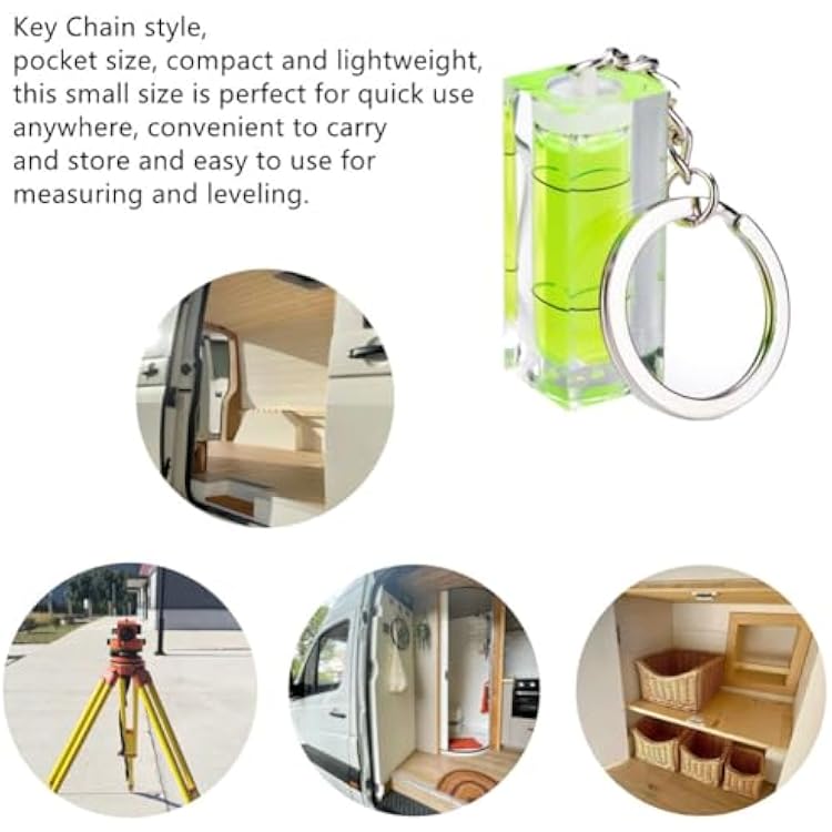 3Pcs Keychain Spirit Bubble Level Mini Pocket Tool 15x15x40mm Spirit Levels Measuring Layout Tools