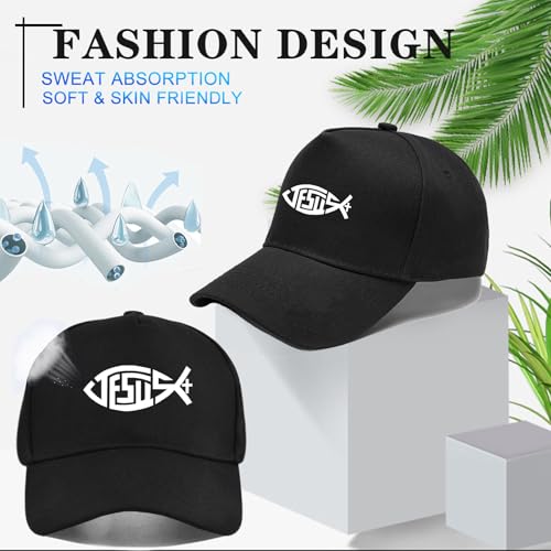 Gorra de béisbol unisex de algodón color negro miniatura 6
