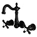 Kingston Brass KS1220AX Ks1220Ax Heritage 8" Center Wall Mount Vessel Sink Faucet, 4-3/4" In Spout Reach, Matte Black