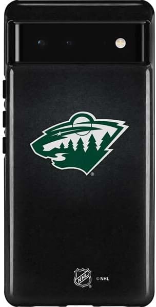 Skinit Pro Phone Case Compatible with Google Pixel 6 - Officially Licensed NHL Minnesota Wild Black Background Design