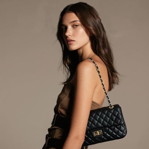 Quilted Leather Crossbody For Women Small Shoulder Purse With Chain Strap Trendy Ladies Small Soft Shoulder Bag Tote Retro Handbags2