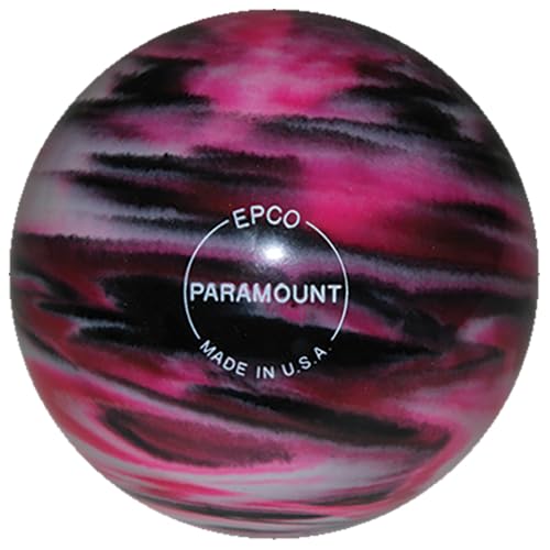 Bowlerstore Products EPCO Duckpin Bowling Ball- Marbleized - Magenta, Black & White (4 7/8 inch- 3lbs. 12 oz.) 1 Ball
