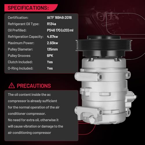BDFHYK Air Conditioning A/C Compressor CO 10736C compatible with Acura MDX, TL, compatible with Odyssey, compatible with Pilot, compatible with Ridgeline by BDFHYK - Image 7