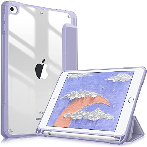 Image of SwooK Hybrid Case for 7.9 inch iPad Mini 5 /4 - Clear Back Shell Flip Cover (Lilac Purple)