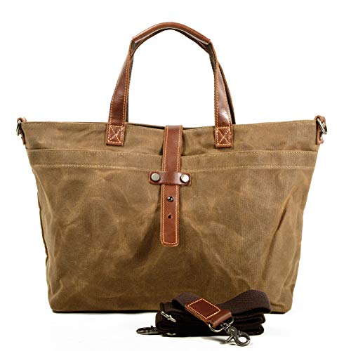 Image of Tote Bag For Women Large Leather Canvas Work Shoulder Bag And Foldable Travel Purse Satchel Bags With Strap