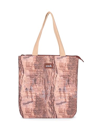 Image of ZOUK Ivy Tote Bag for Women | Handcrafted Jute Khadi with Vegan Leather Handles | Lightweight, Foldable & Travel-Friendly Everyday Carry Bag |