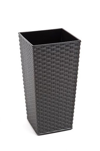 Vaso Rattan vaso per piante, UV – resistente 40 x 40 x 75 cm antracite
