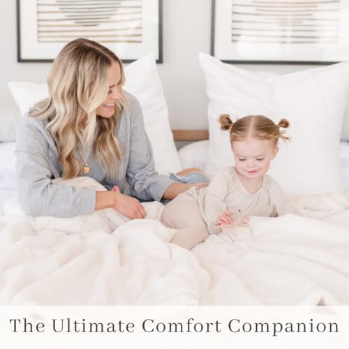Image of Saranoni Oversized Luxury Blanket | Breathable Super Soft, Lush, Plush Comfy Blankets for Adults | Natural - X-Large 60 inch x 80 inch