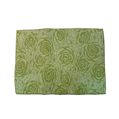 Image of Inditradition Kitchen Sink Utensil Drying Draining Mat | Microfiber Utensils Drying Mat, Green Printed (15 x 20 Inches)