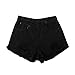 Produktbild Wguili Frauen-Shorts Casual Persönlichkeit Unregelmäßige High Waist Denim Wide Leg Shorts Sommer lose Hosen Frauen Für Frauen (Color : Black, Size : M)