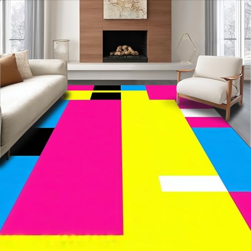ODIKA Flatwoven High Traffic Area Rug 8x10, Dynamic Pop Art