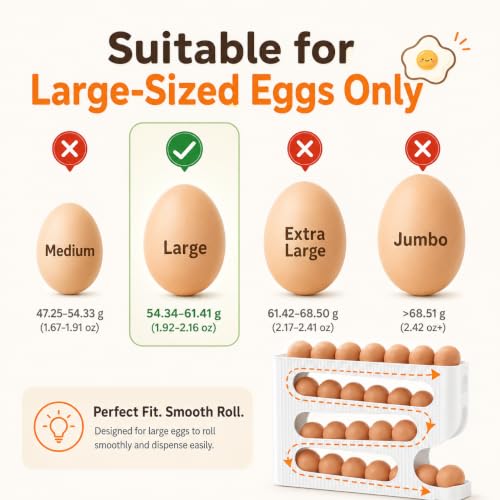 Image of Automatic Egg Rolling Dispenser, 4 Tier, 30 Eggs (WHITE-1 NEW)