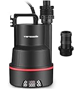 Tenzzola Sump Pump Submersible Utility Water Pump Thermoplastic