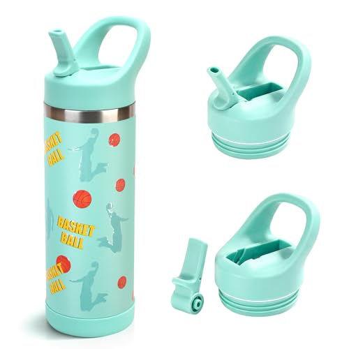 Hydraful 18 oz Insulated Water Bottle with Straw Lid | Leakproof Stainless Steel | Keeps Drinks Cold All Day | Cup Holder Friendly, Sweat-Proof & Easy Carry | Perfect for School, Travel & Da