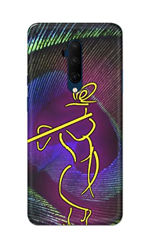 Image of PRINTFIDAA Lord Krishna On Peacock Feather Hard Back Cover for OnePlus 7T Pro /OnePlus 7 Pro Back Cover -(P6) KAT1007