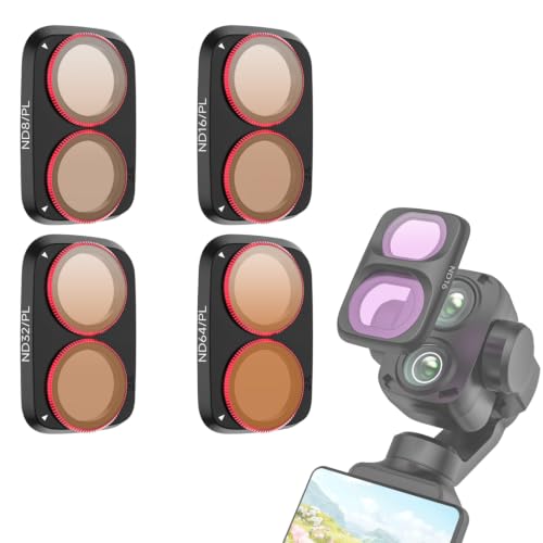 Honbobo DJI Osmo Pocket 4 Pro �p �t�B���^�[�Z�b�g UV/CPL/Black Mist �t�B���^�[ �A�N�Z�T���[ (ND8/PL+ND16/PL+ND32/PL+ND64/PL)