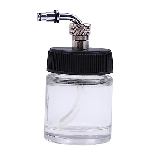 NUOBESTY 22cc Glass Airbrush Paint Bottles Caps Side Feed Paint Jars for Artists Fits Most Siphon Feed Airbrush Brands Refillable Accessory