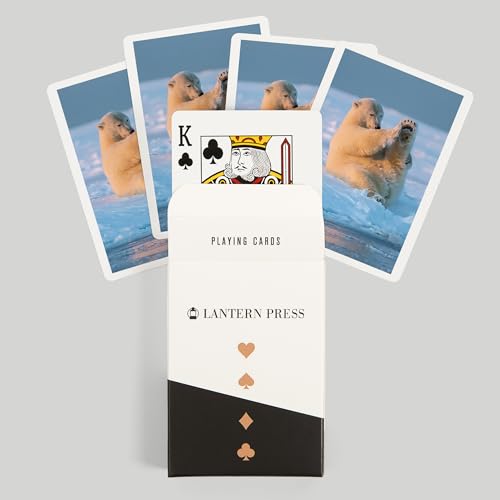 Lantern Press Polar Bear Baraja de 52 cartas poker miniatura 6