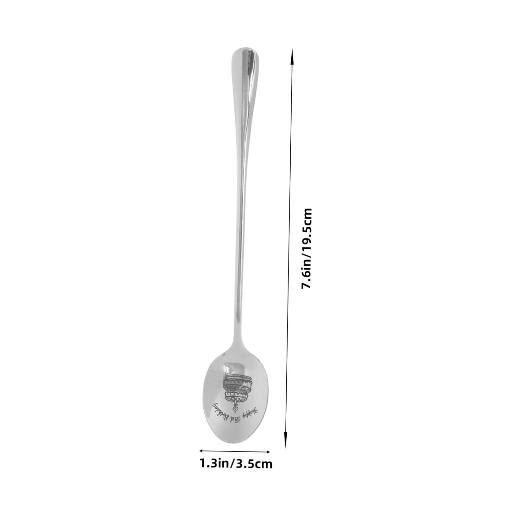 CIYODO 2pcs Birthday Spoon 18th Birthday Plates Household Pudding Spoon 18th Birthday Spoon 18 Year Old Birthday Multi-function Dessert Spoon Stainless Steel