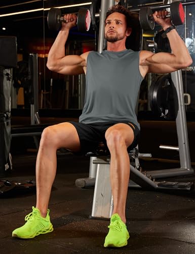 TACVASEN Sleeveless Shirts for Men 2-Pack Quick Dry Tank Tops Lightweight UPF 50+ Running Gym Workout Muscle Shirts3