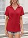 TICTICMISS Women's Polo Shirts Short Sleeve V Neck Summer Tops Business Casual Collared Shirts Loose Tees