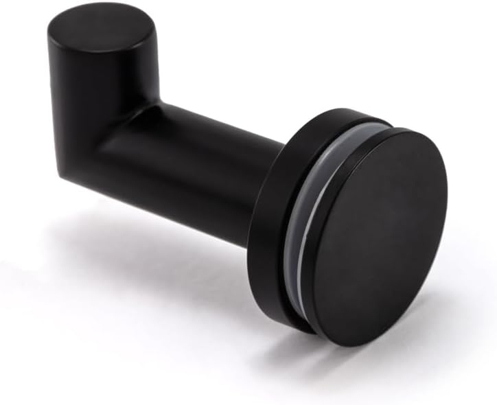 FHC MRH1MB Mitered Thru-Glass Towel/Robe Hook for 3/8" and 1/2" Glass - Matte Black image 4