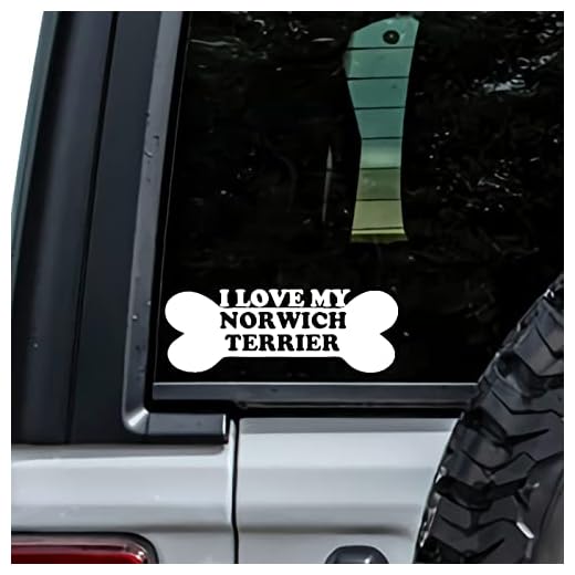 MHDStickerCo I Love My Norwich Terrier Dog Bone Vinyl Decal Sticker Custom Truck Bumper Window Laptop Car Notebook Mug Tumbler Gift Family