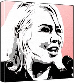 Kim Wilde Wydruk na płótnie Pop Art różowe tło, 30 x 30 x 2,5 cm