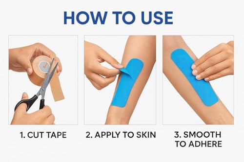 Image of Kinesiology Tape for Physiotherapy Kinesio Tape for Sports Injury Pain Relief Muscle Tape for Shoulder, Wings, Arms, Ankle K Taping Waterproof Athletic Tape for Pain Support -5 Inch