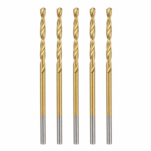 Kozelo 5pcs Drill Bit 1mm Diameter M42 8% Cobalt HSS TiN for Hard Metal