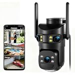 6MP Triple Lens Security Camera Outdoor,24/7 Recording Home Security Camera