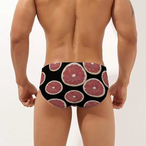 Slice of Grapefruit Mens Swim Briefs Bikini Sexy Low Rise Trunks Swimsuit Bathing Suit Beach2