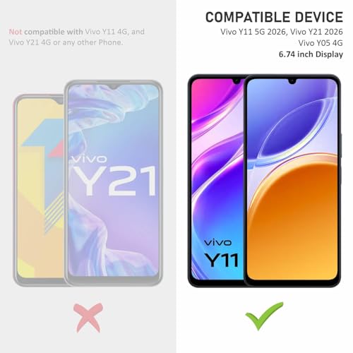 Image of SupCares Tempered Glass for Vivo Y11 5G, Vivo Y21 5G 2026 and Vivo Y05 4G (6.74 Inch) With Installation Kit | 9H Edge to Edge Screen Protector | Black