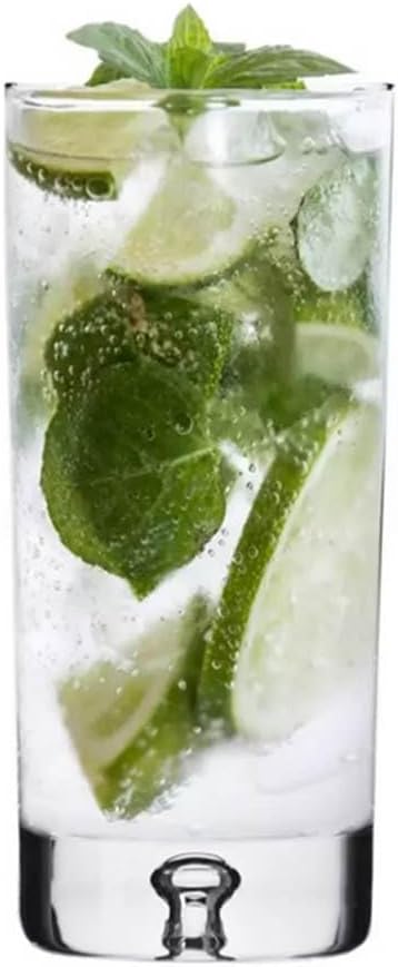 Miniatura 3 de Barski Highball - Vaso de vidrio, juego de 4 vasos HB, vasos de Hiball, con burbujas en la parte inferior, vasos para beber, para agua, jugo, vino,